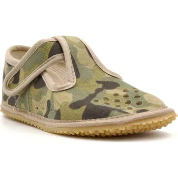 Chlapecké bačkory Beda Barefoot přezůvky perforované – Army Velikost: 30