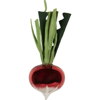 Vánoční ozdoba Červená skleněná vánoční ozdoba ředkvička – 6x12 cm