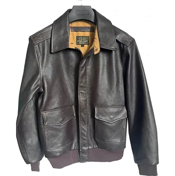 Moto oblečení Leather Fashion Pilotní bunda z pravé kůže v leteckém stylu Velikost: XS, Barva (Varianta): Brown Cowhide