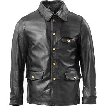 Moto bunda Leather Fashion Krátká bunda z hovězí kůže v ležérním stylu Barva: Černá, Velikost: L