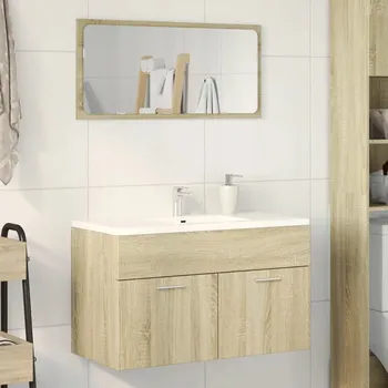 Koupelnový nábytek Skříňka pod umyvadlo, dub sonoma, 80x38,5x46 cm, deska