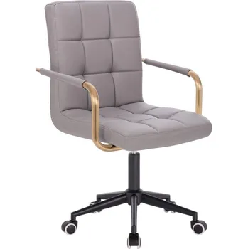 LuxuryForm DESIGN Kosmetická židle VERONA GOLD na černé podstavě s kolečky - šedá