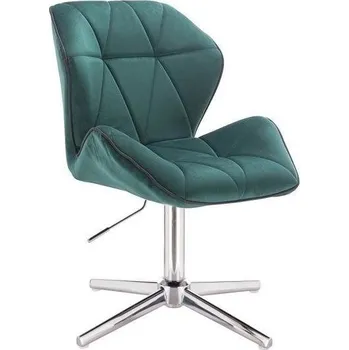 LuxuryForm DESIGN Kosmetická židle MILANO MAX VELUR na stříbrném kříži - zelená