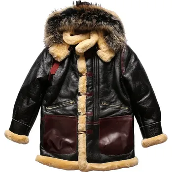 Moto bunda Leather Fashion Zimní bunda B3 z ovčí kůže s kožešinovým límcem Barva: Černá, Velikost: S