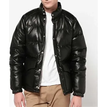 Moto bunda Leather Fashion Zimní bunda z pravé jehněčí kůže s péřovou výplní Velikost: 4XL, Barva (Varianta): Cowskin Black