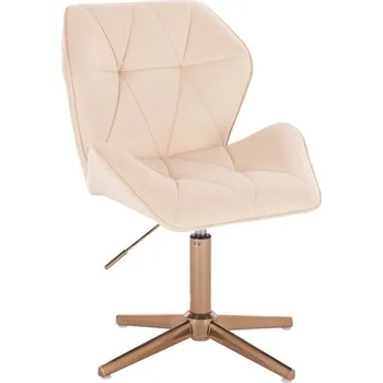 LuxuryForm DESIGN Židle MILANO MAX VELUR na zlatém kříži - krémová