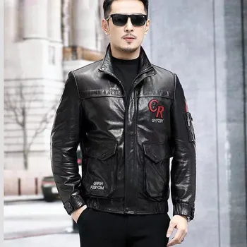 Moto bunda Leather Fashion Kožená bunda z olejované jehněčí kůže s fleecem Velikost: S, Barva (Varianta): Black standing