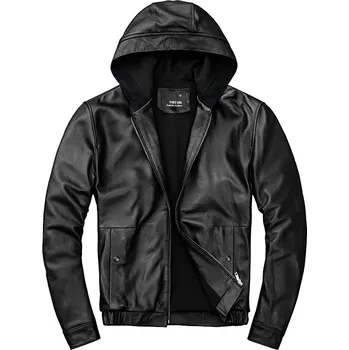 Moto oblečení Leather Fashion Lehká kožená bunda z jemné jehněčí kůže ve stylovém střihu Barva: Černá, Velikost: L