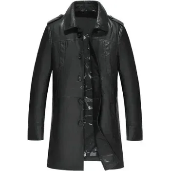 Moto oblečení Leather Fashion Kožený kabát z voskované jehněčí kůže ve volném stylu Barva: Černá, Velikost: 6XL