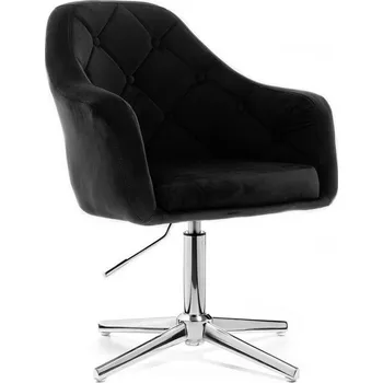 LuxuryForm DESIGN Kosmetické křeslo ANDORA VELUR na stříbrném kříži - černé