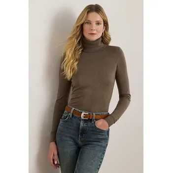 Dámský svetr Svetr z hedvábné směsi Lauren Ralph Lauren 200940470 hnědá 84X, vel. XL