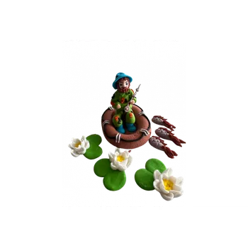 Jedlá dekorace na dort K Decor Cukrová dekorace na dort Rybář sada