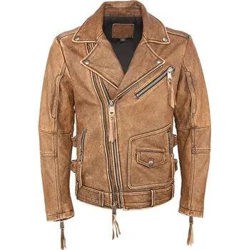 Moto bunda Leather Fashion Motorkářská bunda z pravé kůže Velikost: S, Barva (Varianta): Vintage Earth Yellow