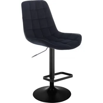 Barová židle LuxuryForm DESIGN Barová židle PARIS VELUR na černém talíři - černá