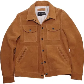 Moto oblečení Leather Fashion Pánská semišová bunda z pravé kůže v ležérním střihu Barva: Barevná, Velikost: L