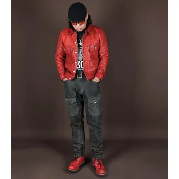 Moto bunda Leather Fashion Kožená bunda z japonské koňské kůže s patinou Velikost: M