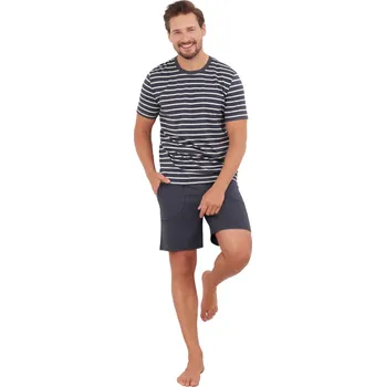 Pánské pyžamo ITALIAN FASHION BERT krátká print/grafitová XL 0