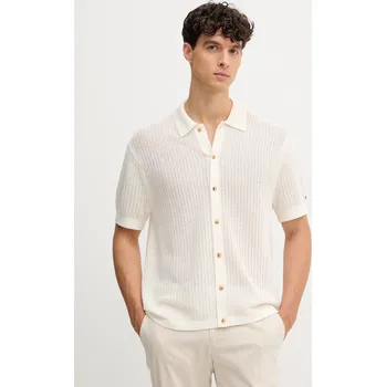 Bavlněná košile Tommy Hilfiger MW0MW39530 béžová 01X, vel. S