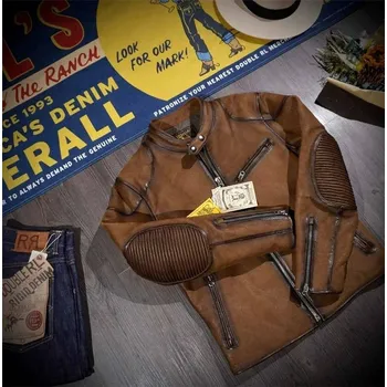 Moto bunda Leather Fashion Motorkářská bunda z hovězí kůže v úzkém střihu Barva: Hnědá, Velikost: L