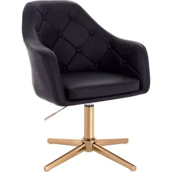 LuxuryForm DESIGN Kosmetické křeslo ANDORA na zlatém kříži - černé