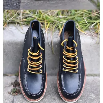 Pánská běžecká obuv Leather Fashion Kožené pracovní boty v motorkářském stylu, ručně šité Velikost: 38, Barva (Varianta): Oil leather