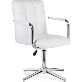 LuxuryForm DESIGN Kosmetická židle VERONA na stříbrném kříži - bílá (VPT)