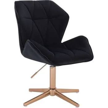 LuxuryForm DESIGN Kosmetická židle MILANO MAX VELUR na zlatém kříži - černá
