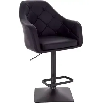 Barová židle LuxuryForm DESIGN Barová židle ANDORA na černé hranaté podstavě - černá