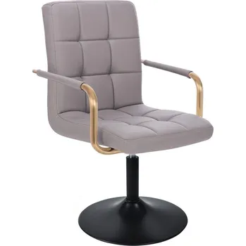 LuxuryForm DESIGN Židle VERONA GOLD na černém talíři - šedá