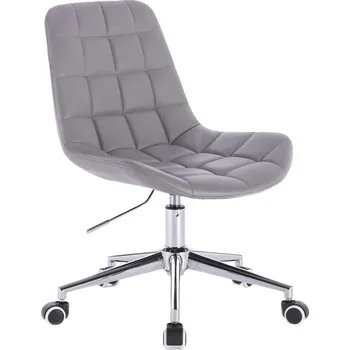 LuxuryForm DESIGN Kosmetická židle PARIS na stříbrné podstavě s kolečky - šedá (VPT)