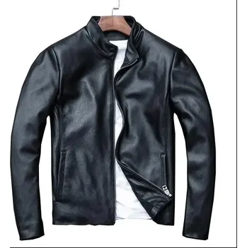Moto bunda Leather Fashion Kožená bunda v motorkářském stylu s ležérním střihem Barva: Černá, Velikost: 4XL