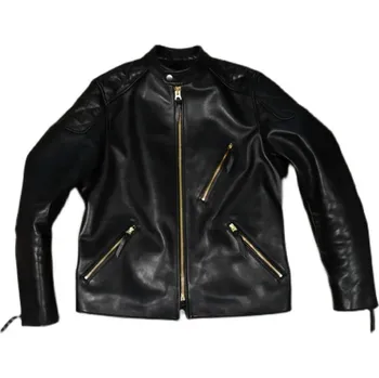 Moto bunda Leather Fashion Kožená bunda v klasickém střihu Barva: Černá, Velikost: M