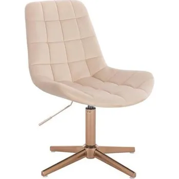 LuxuryForm DESIGN Kosmetická židle PARIS VELUR na zlatém kříži - krémová