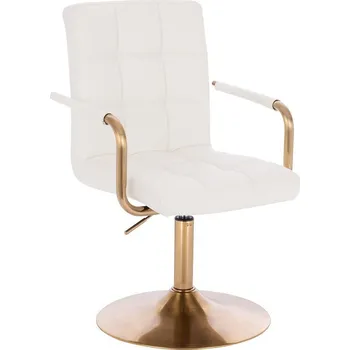 LuxuryForm DESIGN Židle VERONA GOLD na zlatém talíři - bílá