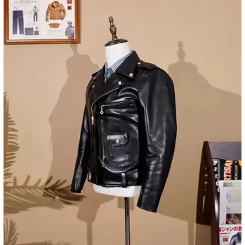 Moto bunda Leather Fashion Motorkářská bunda J24 z italské hovězí kůže Barva: Černá, Velikost: L