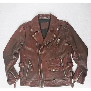 Moto bunda Leather Fashion Motorkářská bunda z hovězí kůže v zimním provedení Velikost: L, Barva (Varianta): Vínová
