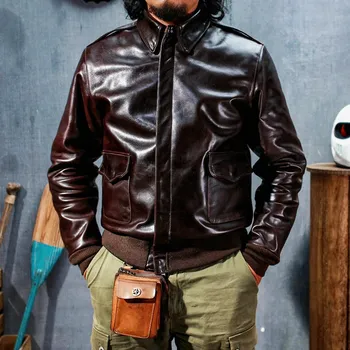 Moto bunda Leather Fashion Kožená bunda A2 z hovězí kůže v klasickém stylu Velikost: M