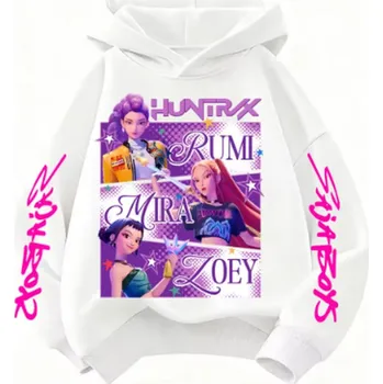 Chlapecký svetr KPop Demon Hunters (Lovkyně démonů) KPop Demon Hunters dětská mikina s potiskem (Huntrix) Barva: Bílá, Velikost: 150