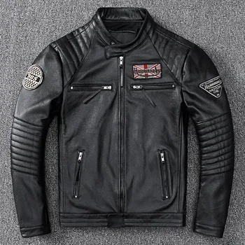 Moto bunda Leather Fashion Pánská motorkářská bunda z pravé hovězí kůže ve vintage designu Velikost: L, Barva (Varianta): Pure Black 2