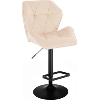Barová židle LuxuryForm DESIGN Barová židle MILANO MAX VELUR na černém talíři - krémová