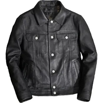 Moto bunda Leather Fashion Motorkářská bunda z jehněčí kůže v klasickém střihu Barva: Černá, Velikost: L