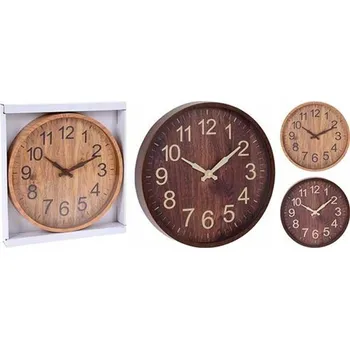Hodiny Nástěnné hodiny imitace dřeva 30 cm hnědé Hodiny kulatý, závěsné v moderním