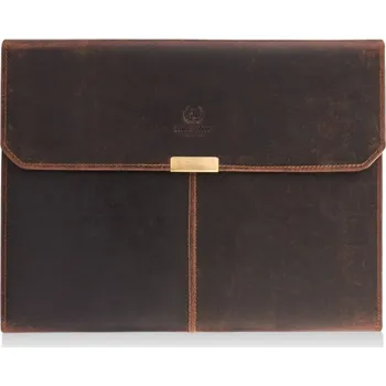 Kabelka Paolo Peruzzi Kožená spisovka jako organizér A4 Peruzzi vintage hnědá