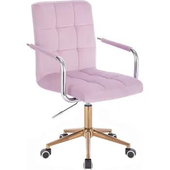 LuxuryForm DESIGN Kosmetická židle VERONA VELUR na zlaté podstavě s kolečky - levandule