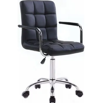 LuxuryForm DESIGN Kosmetická židle VERONA na stříbrné podstavě s kolečky - černá (VPT)