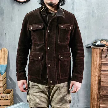 Moto bunda Leather Fashion Kožená bunda M65 z hovězí kůže v armádním stylu Velikost: S