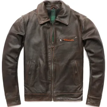Moto bunda Leather Fashion Zimní bunda z hovězí kůže v klasickém střihu Velikost: L, Barva (Varianta): Hnědá