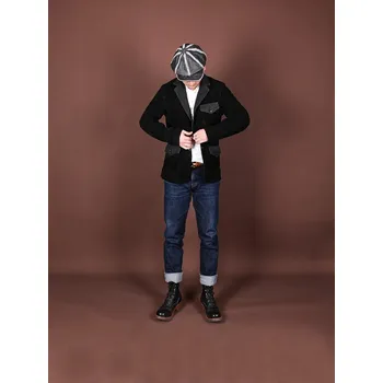 Pánské sako Leather Fashion Kožené sako z jemné kůže v elegantním střihu Velikost: XS