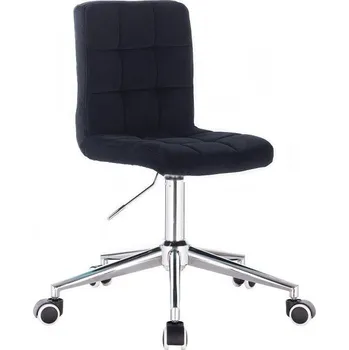 LuxuryForm DESIGN Kosmetická židle TOLEDO VELUR na stříbrné podstavě s kolečky - černá