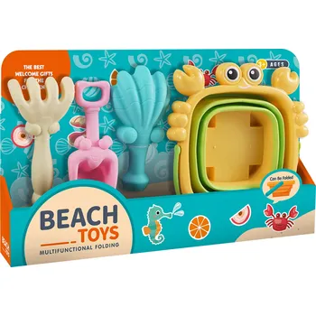 Hra na zahradu Sada na písek - Skladaci kyblik Krab s příslušenstvím 4 ks